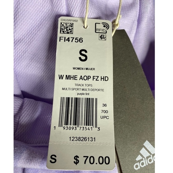 Adidas Multi-sport Jacket Purple Tint Size Small NWT’s - Picture 5 of 10